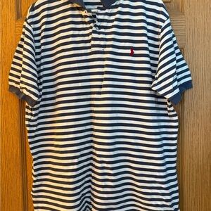 Vintage Polo Ralph Lauren Striped Polo Shirt 100% Cotton Size XL